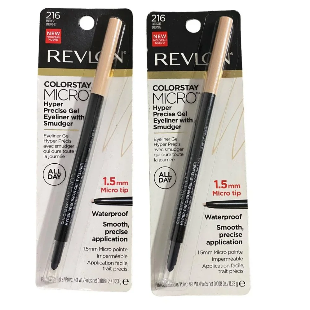 Set of 2 NEW Revlon Colorstay Micro Hyper precise gel eyeliner 216 beige